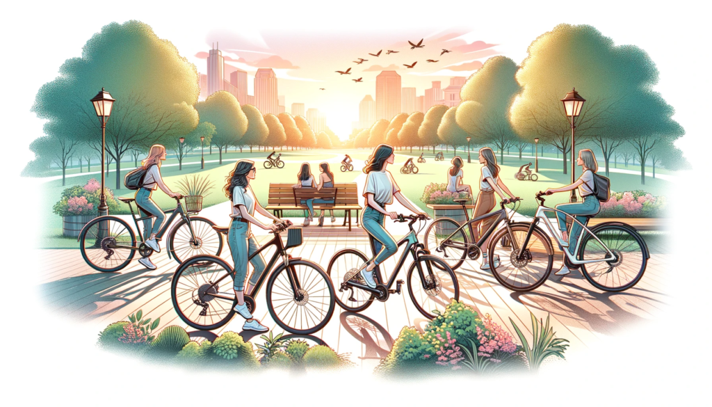 image of women on bikes